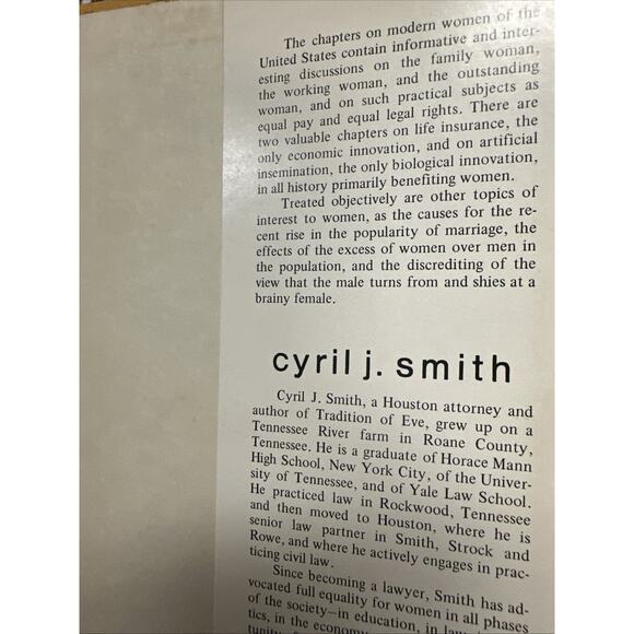 Tradition of Eve by Cyril J. Smith – 1970 Signed Vintage Hardcover - Picture 5 of 6